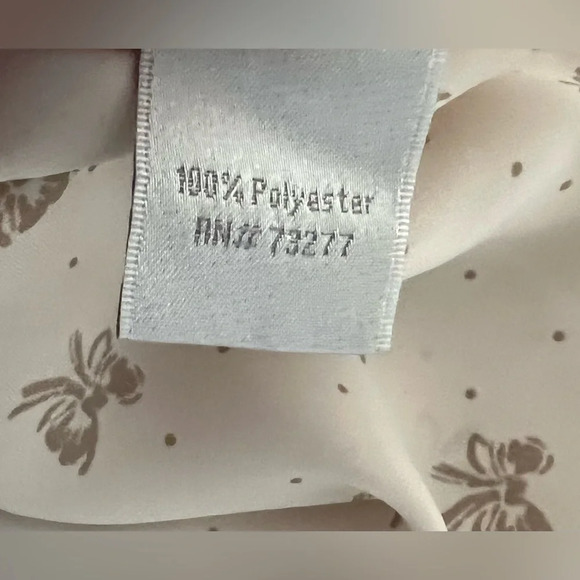 Lauren Conrad Top Blouse. Cream Brown Polka dots and Bows Medium - Picture 7 of 11